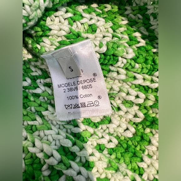 Celine green and white cable knit pullover sweater - Picture 6 of 6